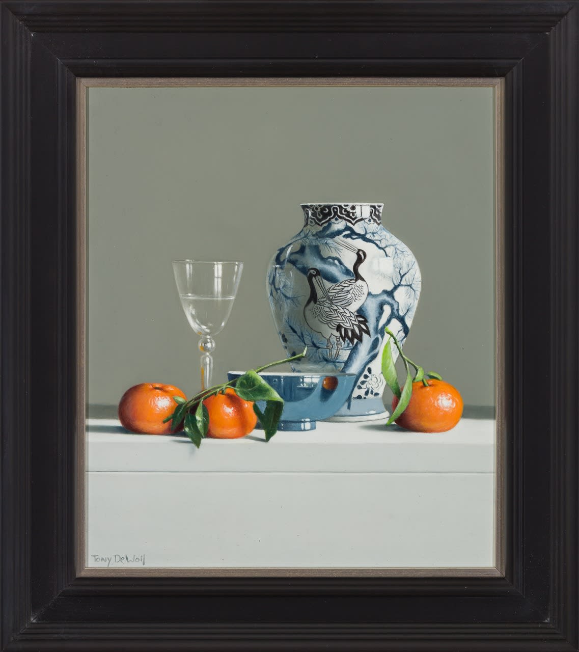 Tony de Wolf, Chinese Vase, Blue Bowl with Mandarins