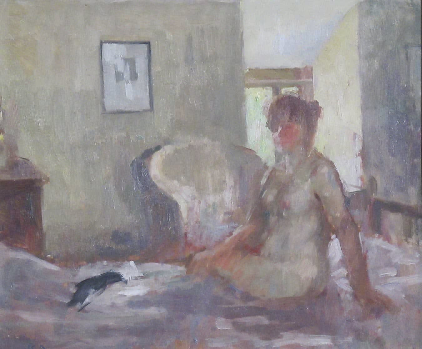 Bernard Dunstan RA, Nude Sitting on a Bed