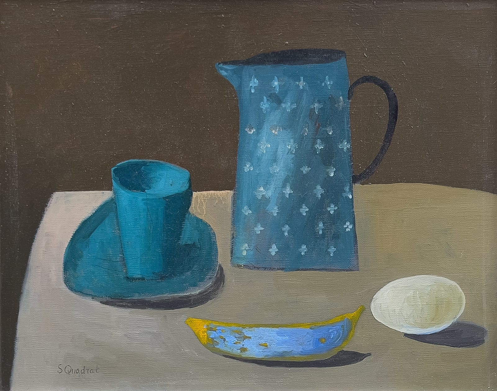 Simon Quadrat PPRWA NEAC, Still Life with Blue Jug