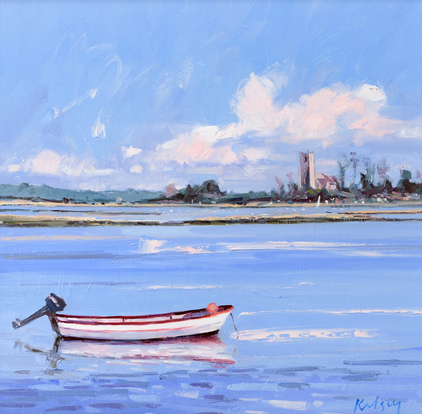 Robert Kelsey DA MUniv PAI FRSA, View to Iken Church