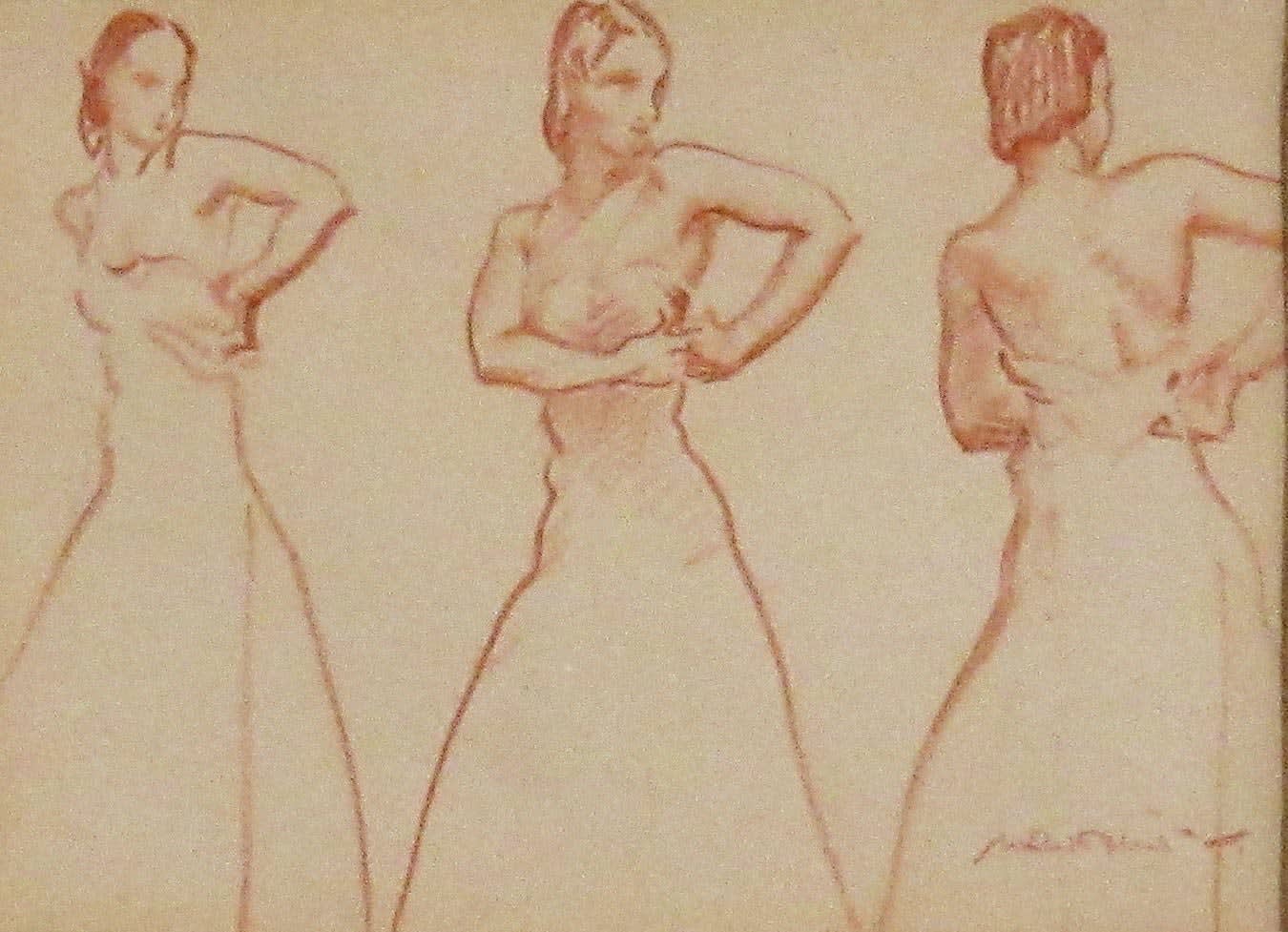 Sir William Russell Flint RA PPRWA RSW, Three Standing Figures