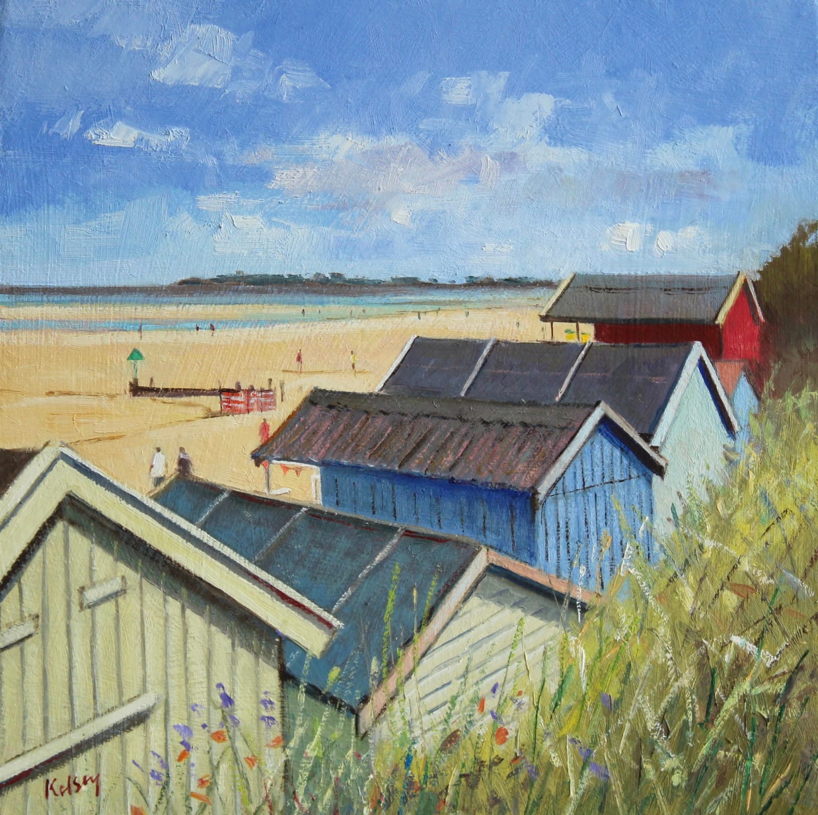Robert Kelsey DA MUniv PAI FRSA, Beach Huts, Wells-next-the-Sea