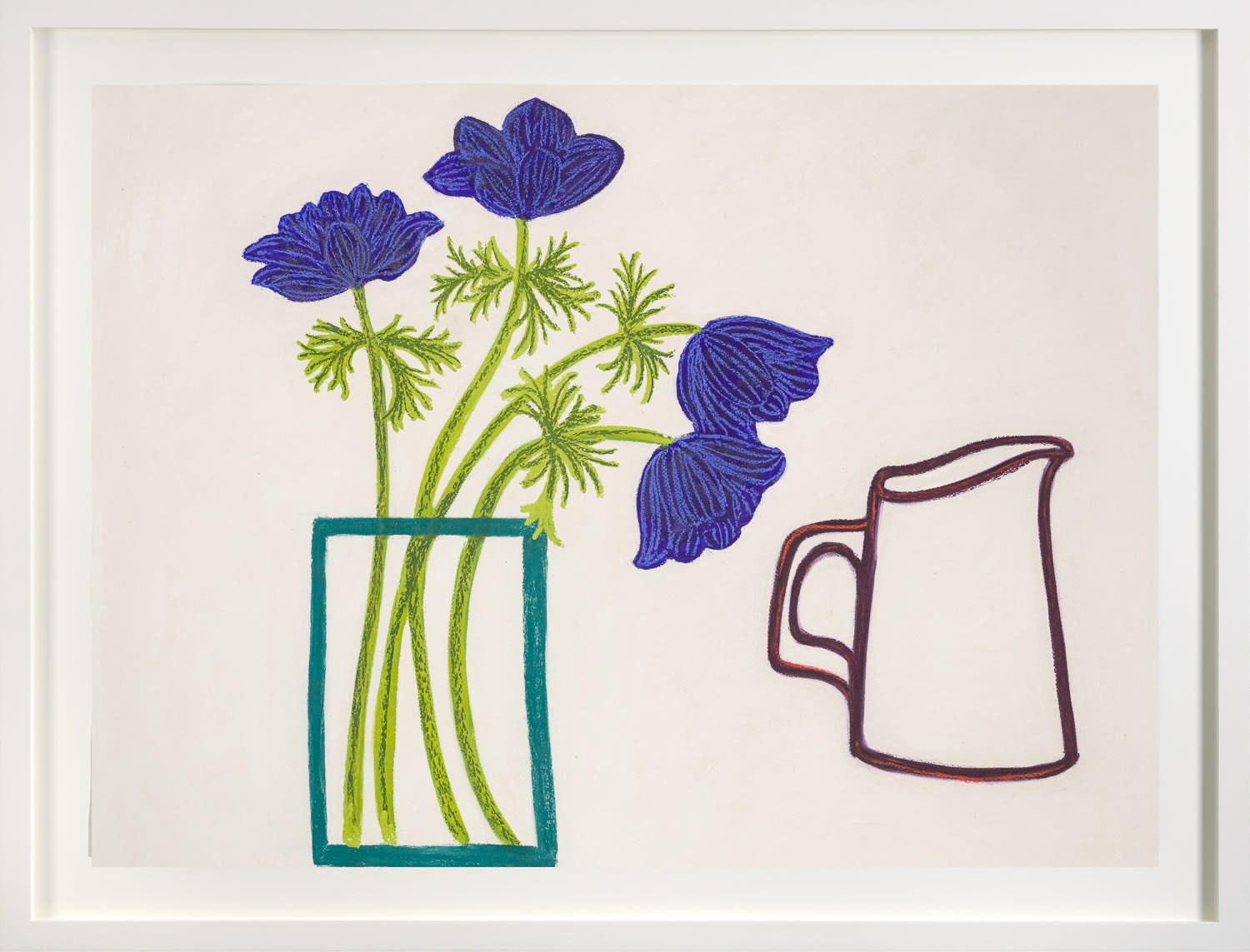 Angela A'Court PS, Four Anemones and a Jug