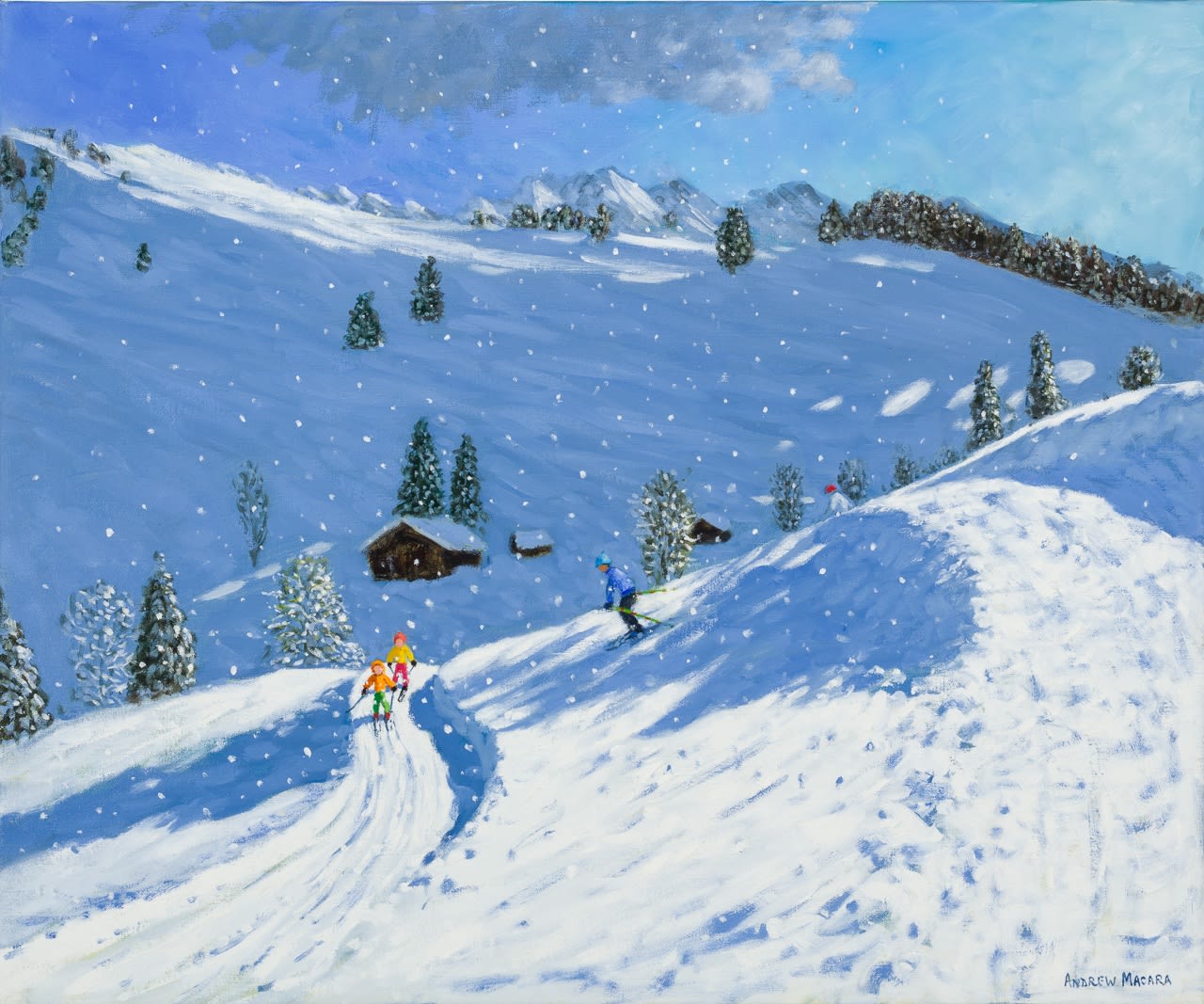 Andrew Macara RBA NEAC, Skiing, La Clusaz, France