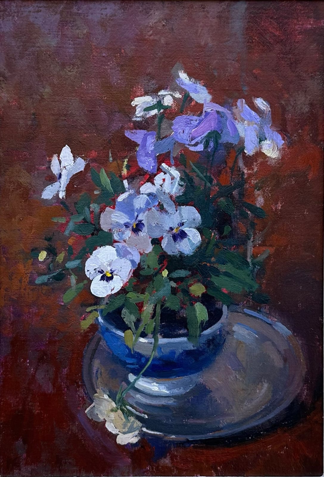 Pamela Kay ARCA RWS RBA NEAC, Violas in a Spode Dish