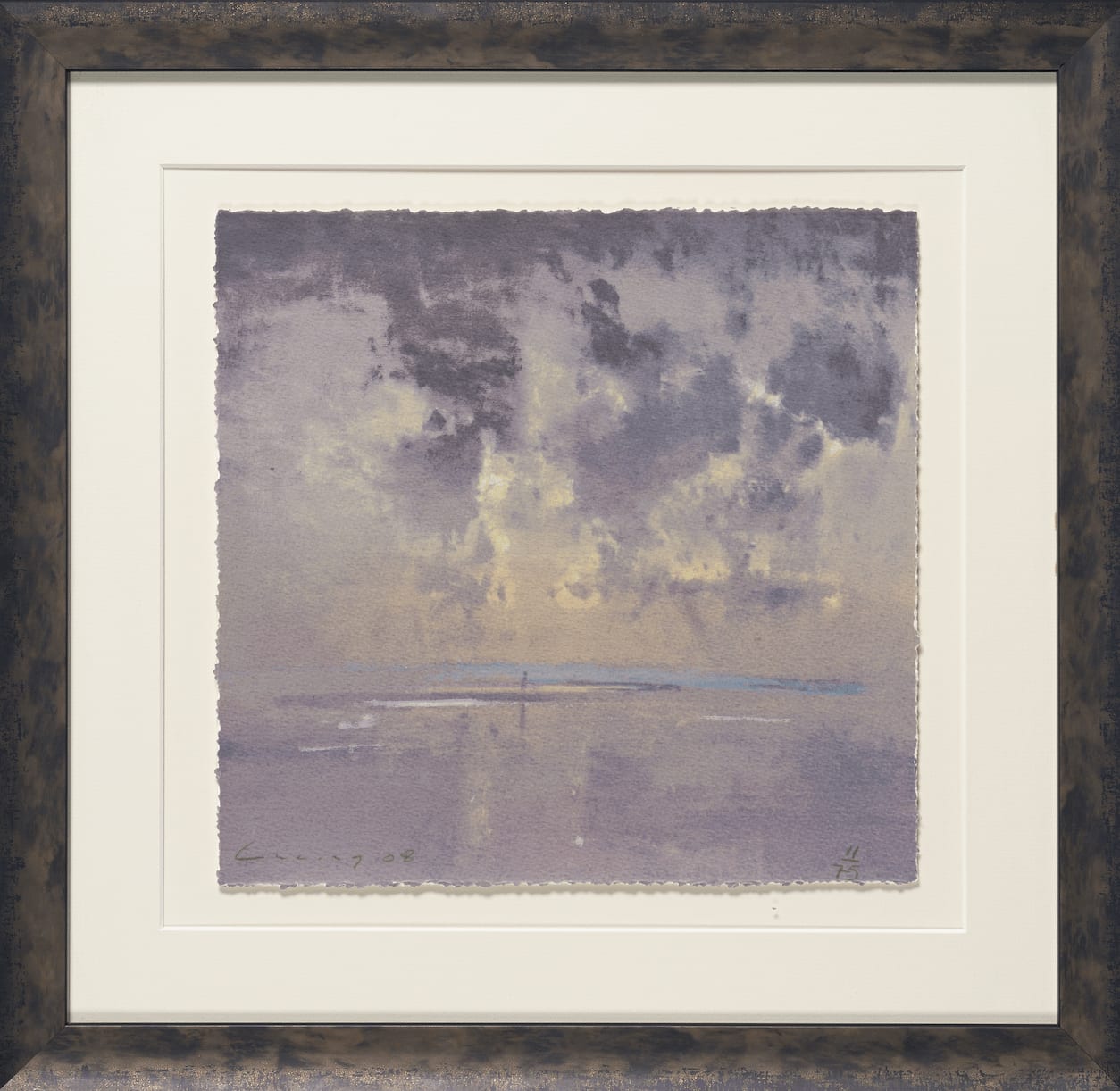 Fred Cuming RA, Sunset with Man and Dog Edition 11 of 75, 2008