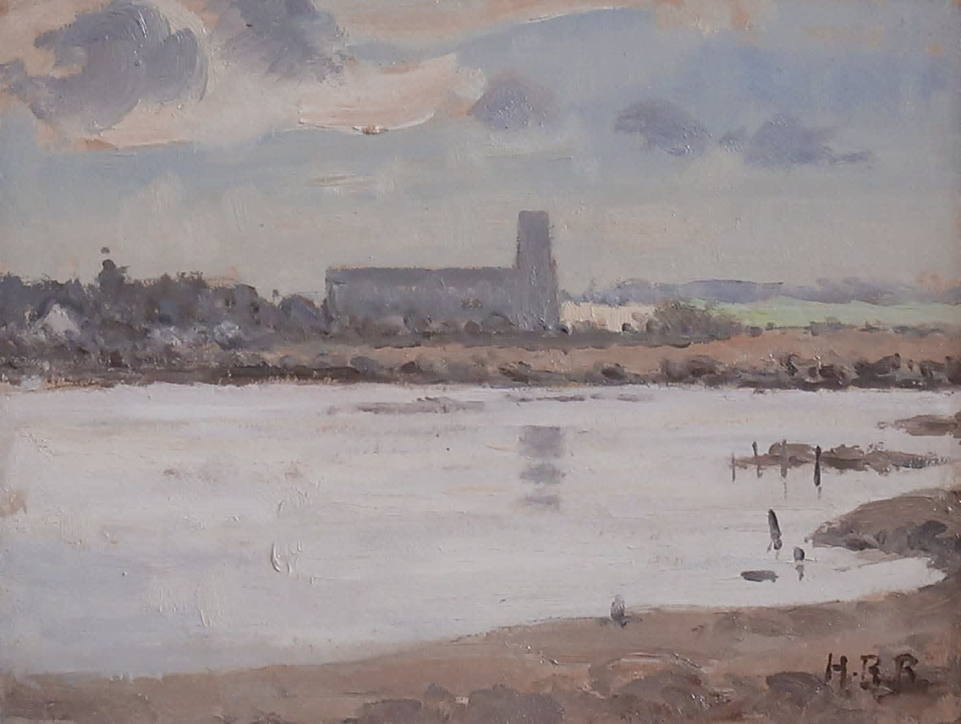 Hugh Boycott Brown RSMA, March Morning, Blythburgh Church, Suffolk