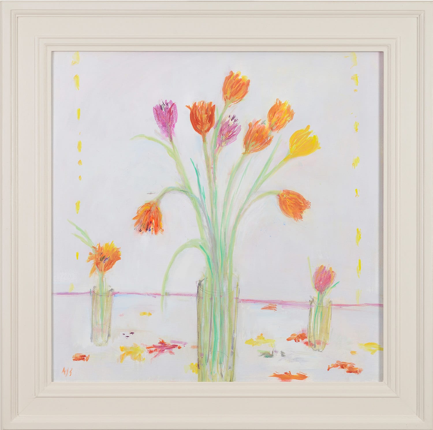 Ann Shrager NEAC, Tulilps in Three Vases