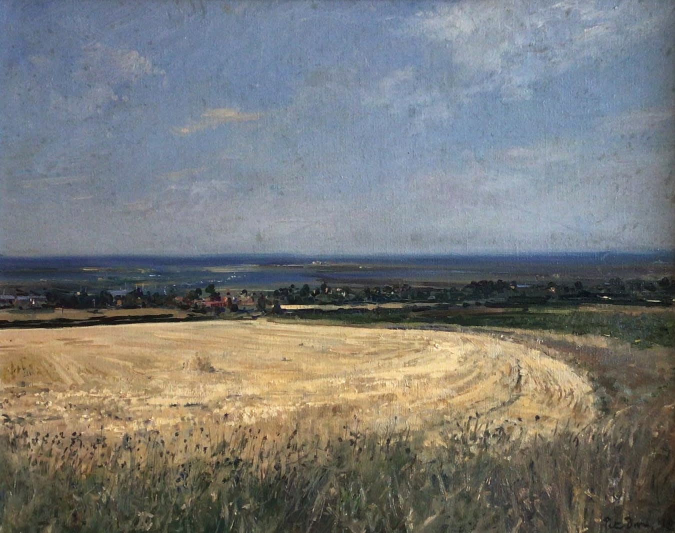 Peter Brown PNEAC PS Hon RBA ROI RP, Over Brancaster Staithe to Scolthead Island from Barrow Common