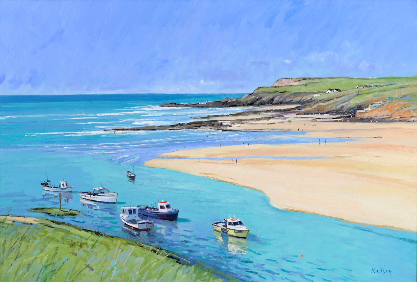 Robert Kelsey DA MUniv PAI FRSA, Fishing Boats at Bude