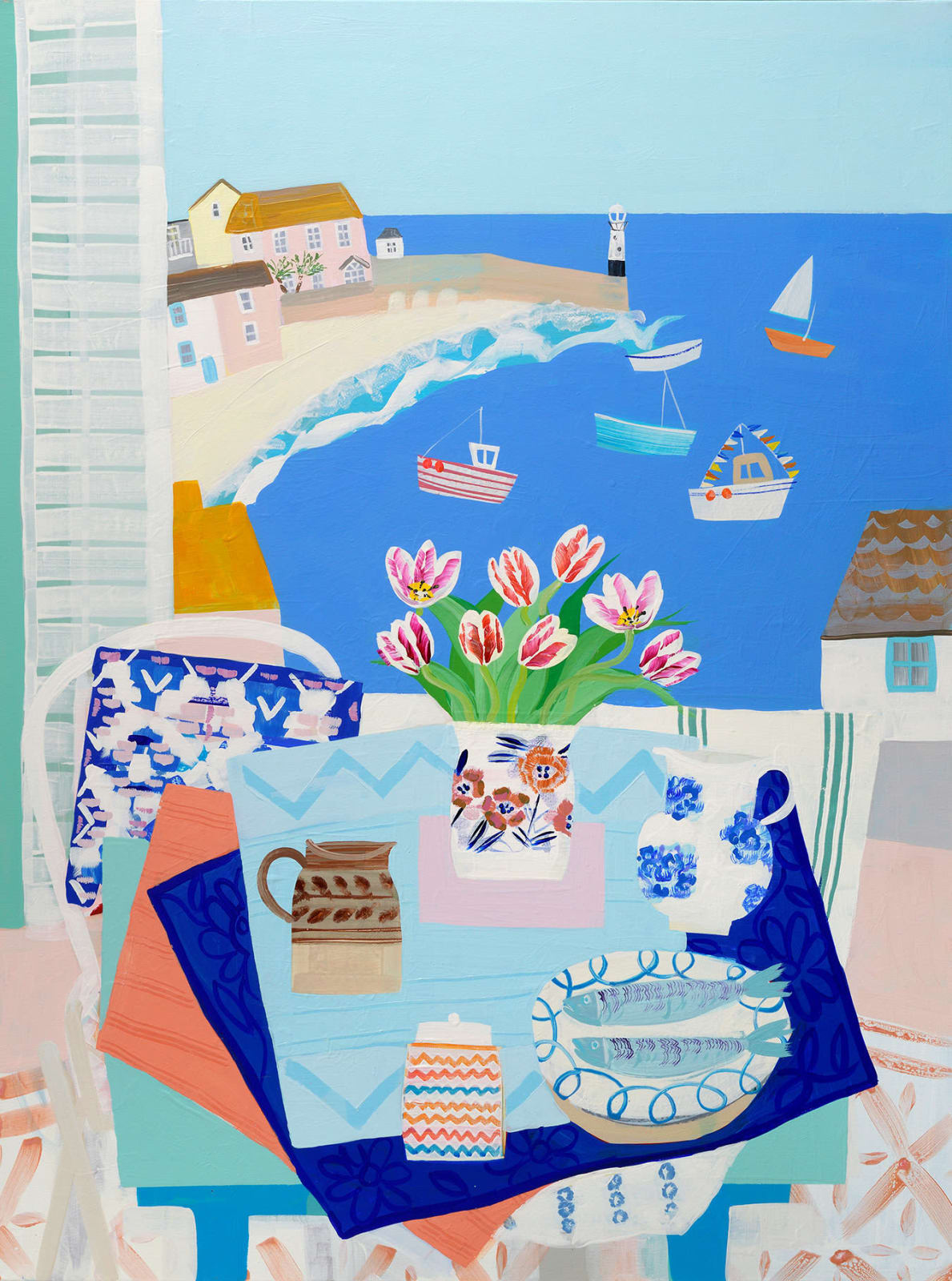 Emma Williams, Tulips and Sardines St Ives Harbour , 2022