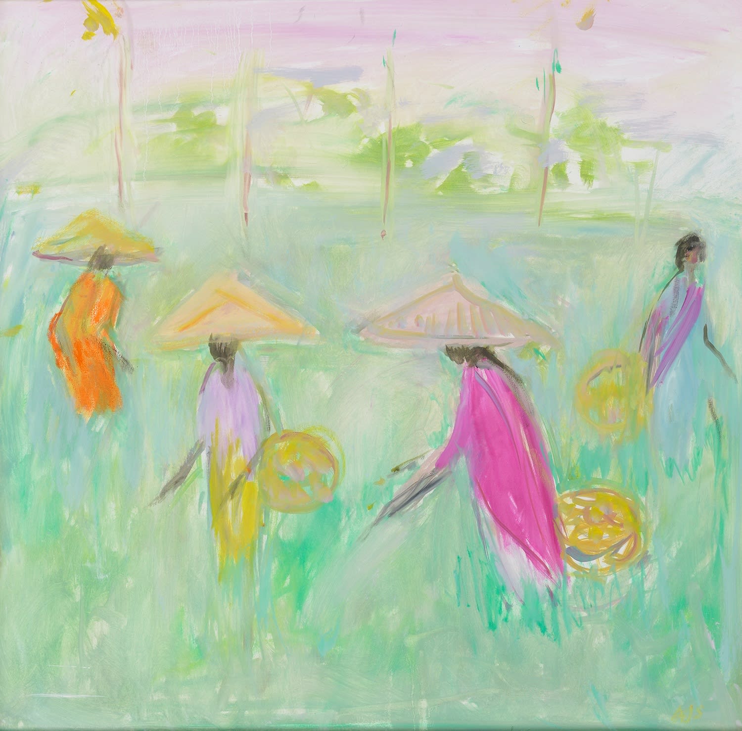 Ann Shrager NEAC, Four Tea Pickers