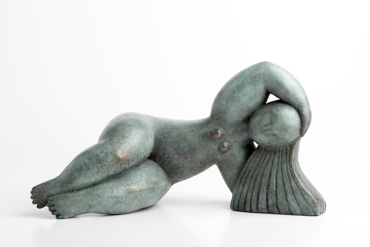 Vanessa Pooley FRSS, Figure on Her Side with Hair ed.2/19