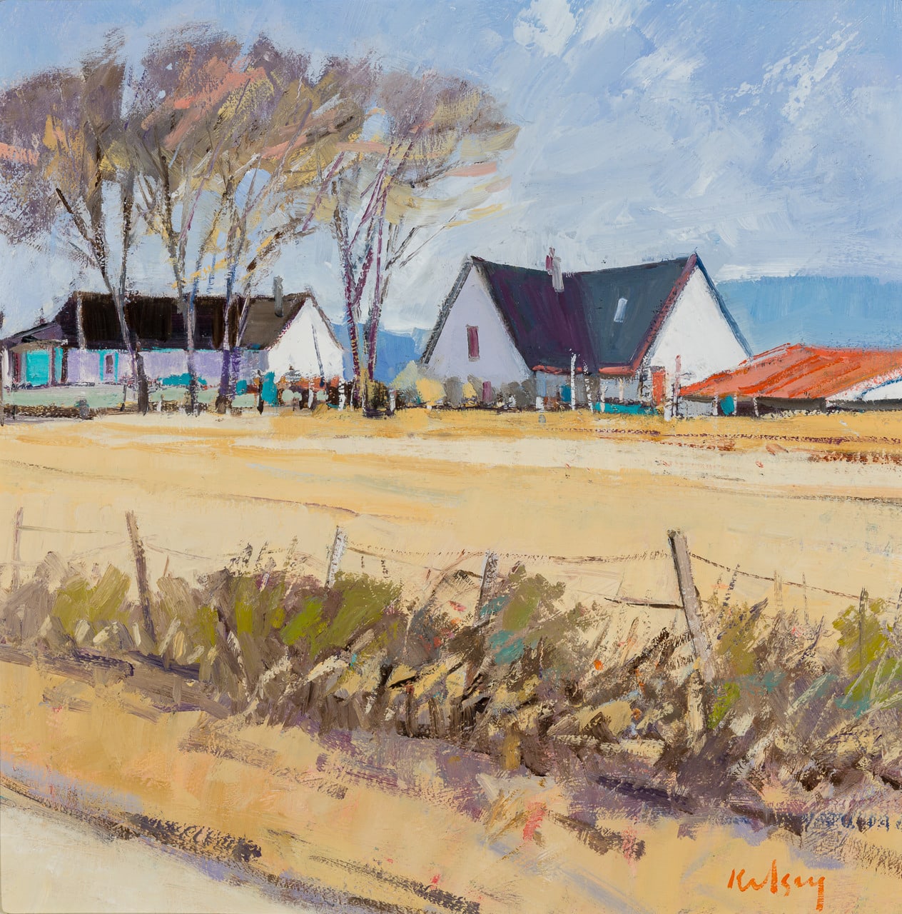 Robert Kelsey DA MUniv PAI FRSA, Early Autumn Fields, Ayrshire