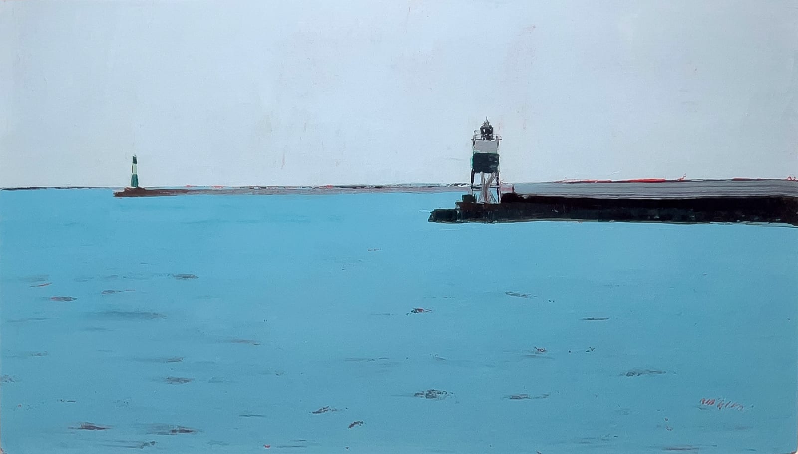 Mhairi McGregor RSW, Kenosha Harbour Entrance, Lake Michigan