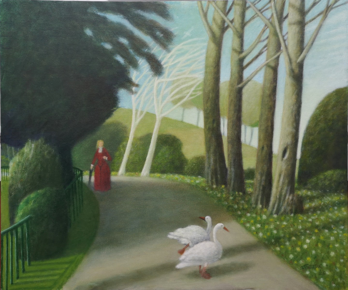 James Tweedie RGI, Encounter in the Park (The Henri Rousseau Woman)