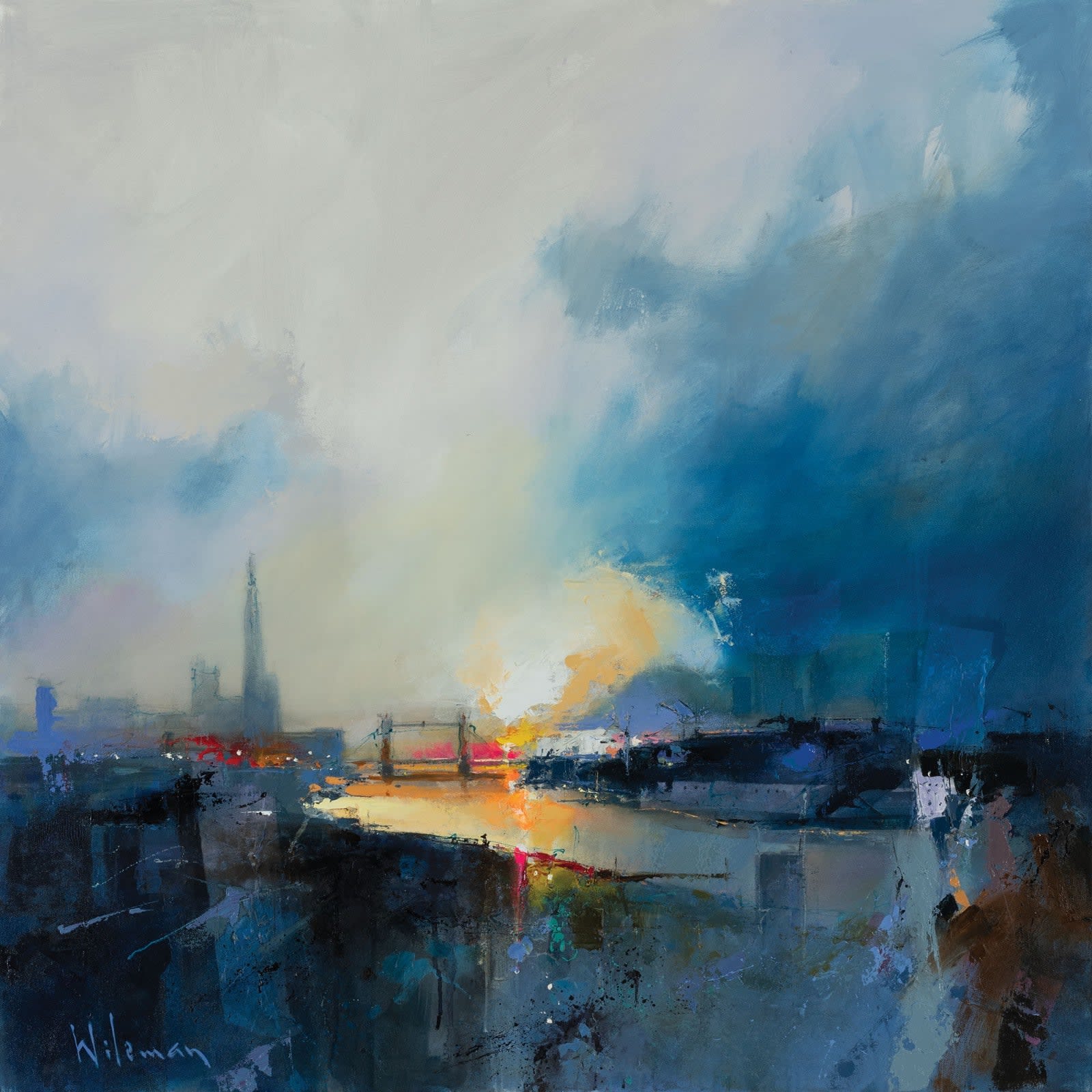 Peter Wileman FROI RSMA FRSA, Sunset Over The Thames