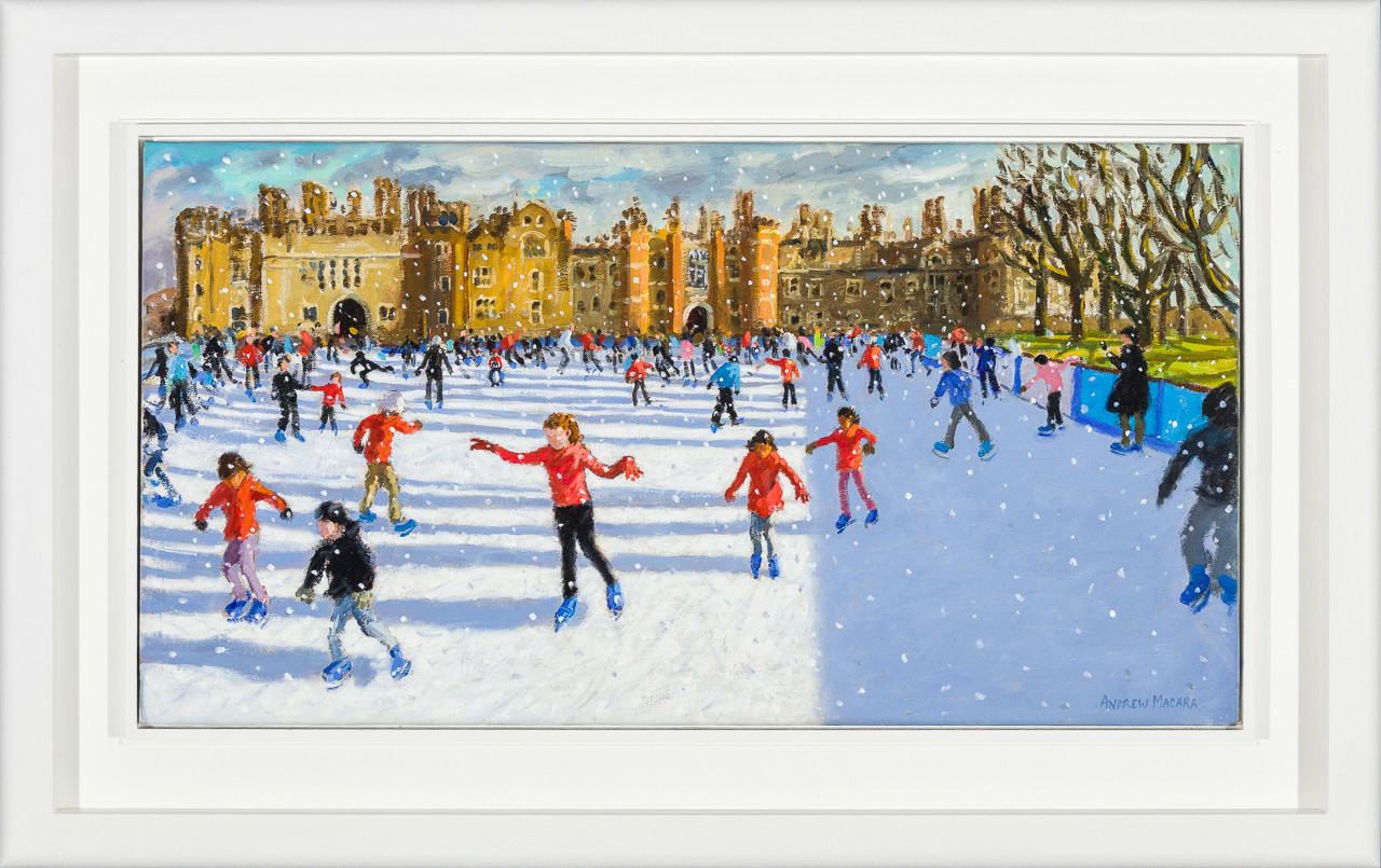 Andrew Macara RBA NEAC, Girls in Red, Hampton Court Palace Ice Rink