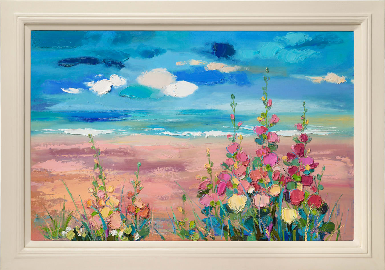Judith Bridgland, Hollyhocks by the Beach, Aldeburgh