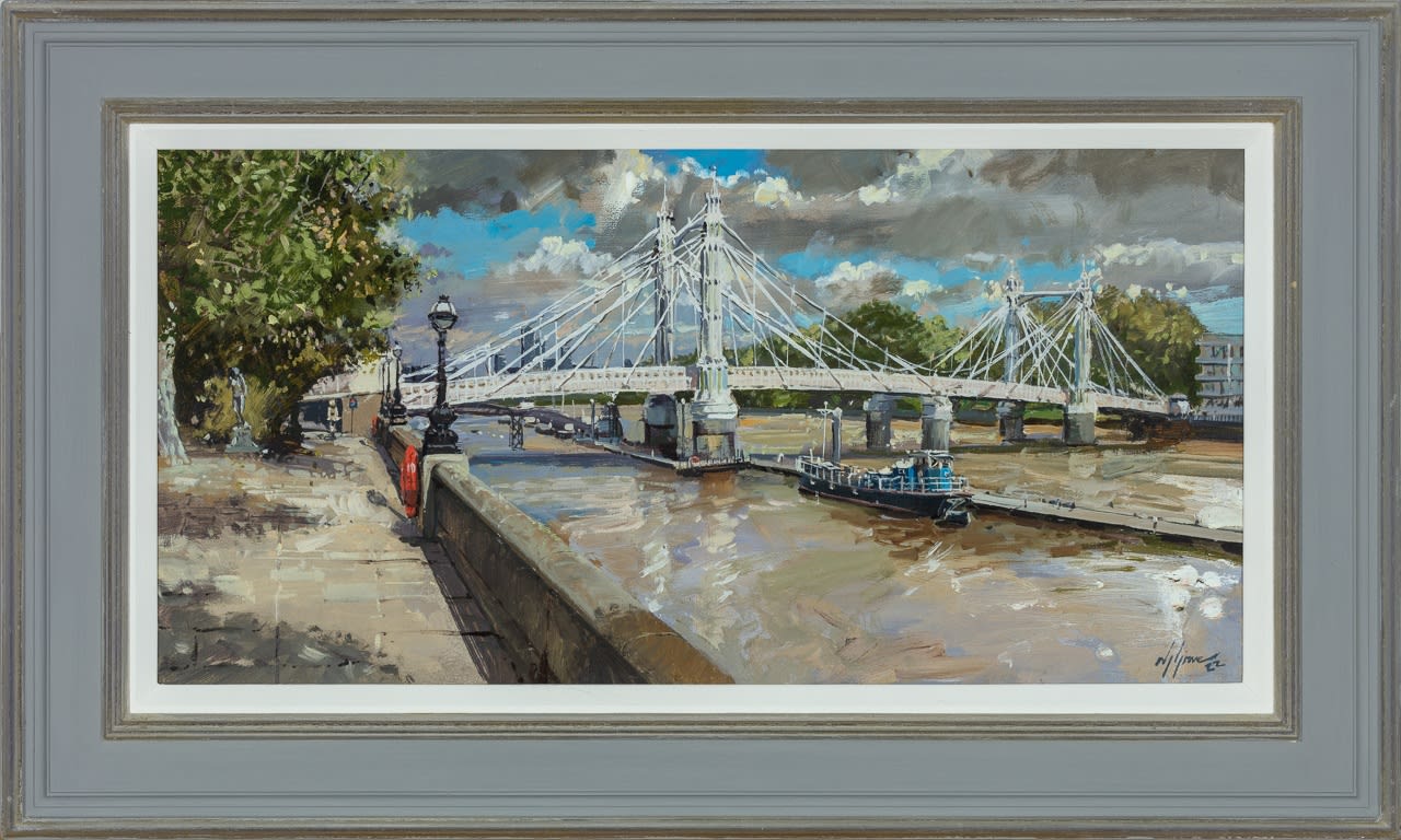 Nick Grove RSMA, Albert Bridge from Chelsea Embankment