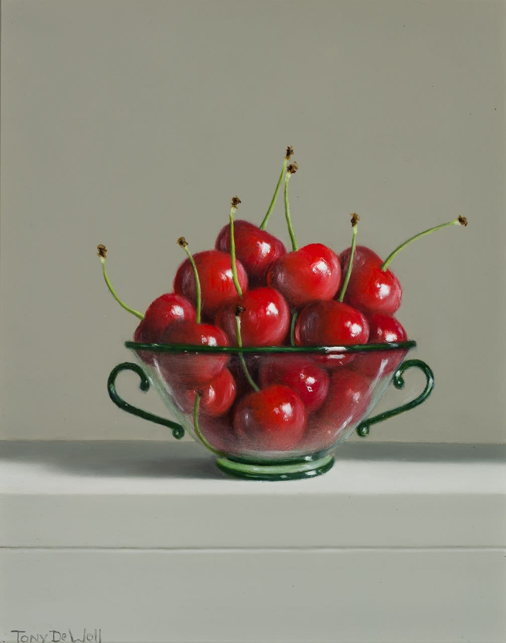 Tony de Wolf, Glass Bowl with Cherries