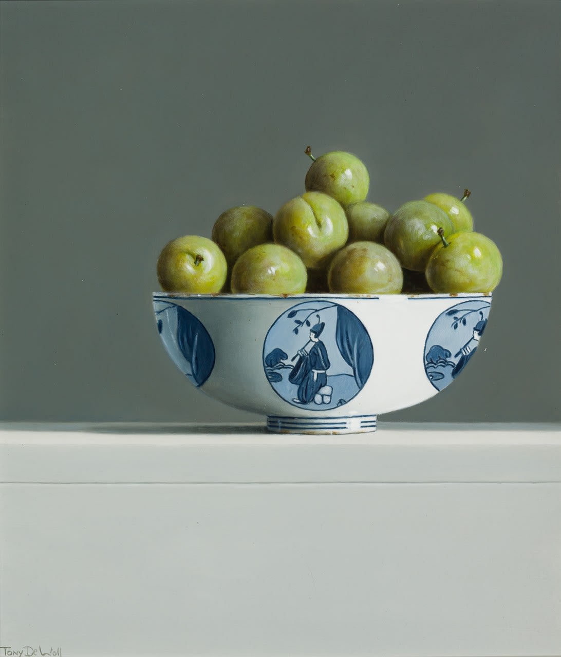 Tony de Wolf, Chinese Bowl with Greengages