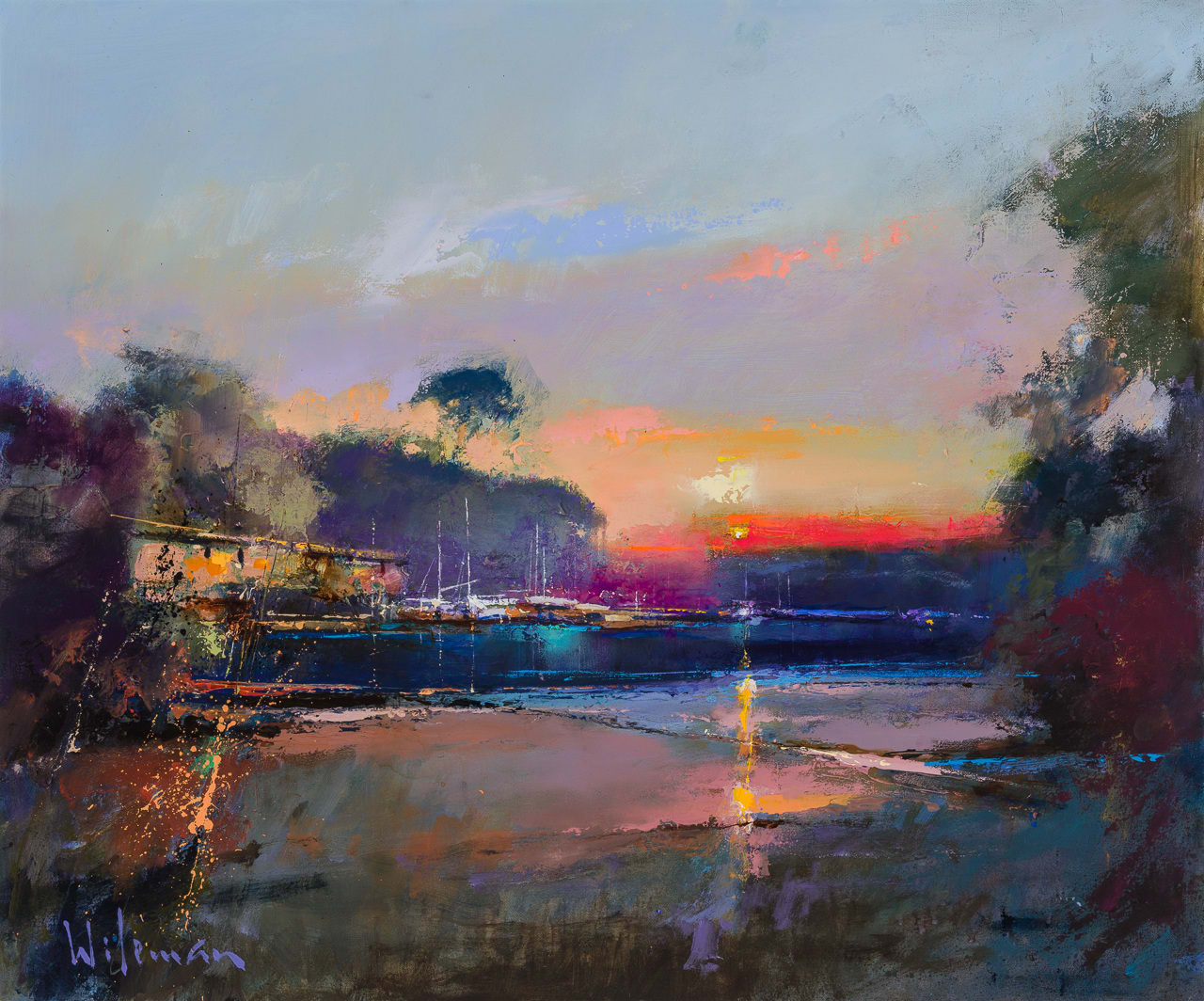 Peter Wileman FROI RSMA FRSA, Evening, Port Navas, Cornwall