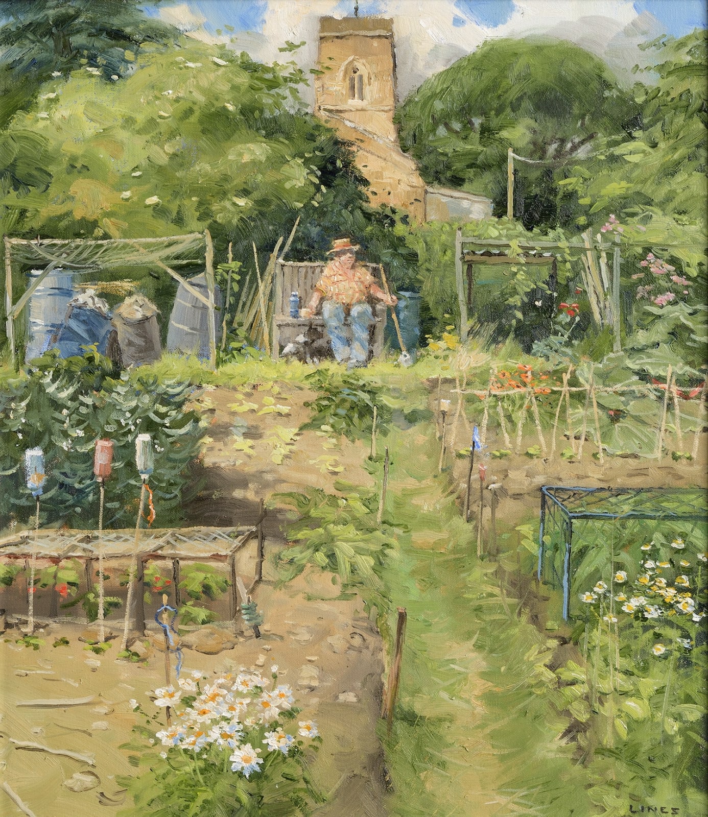 John Lines RBSA RSMA KAS, Cabbage White Butterfly Watcher