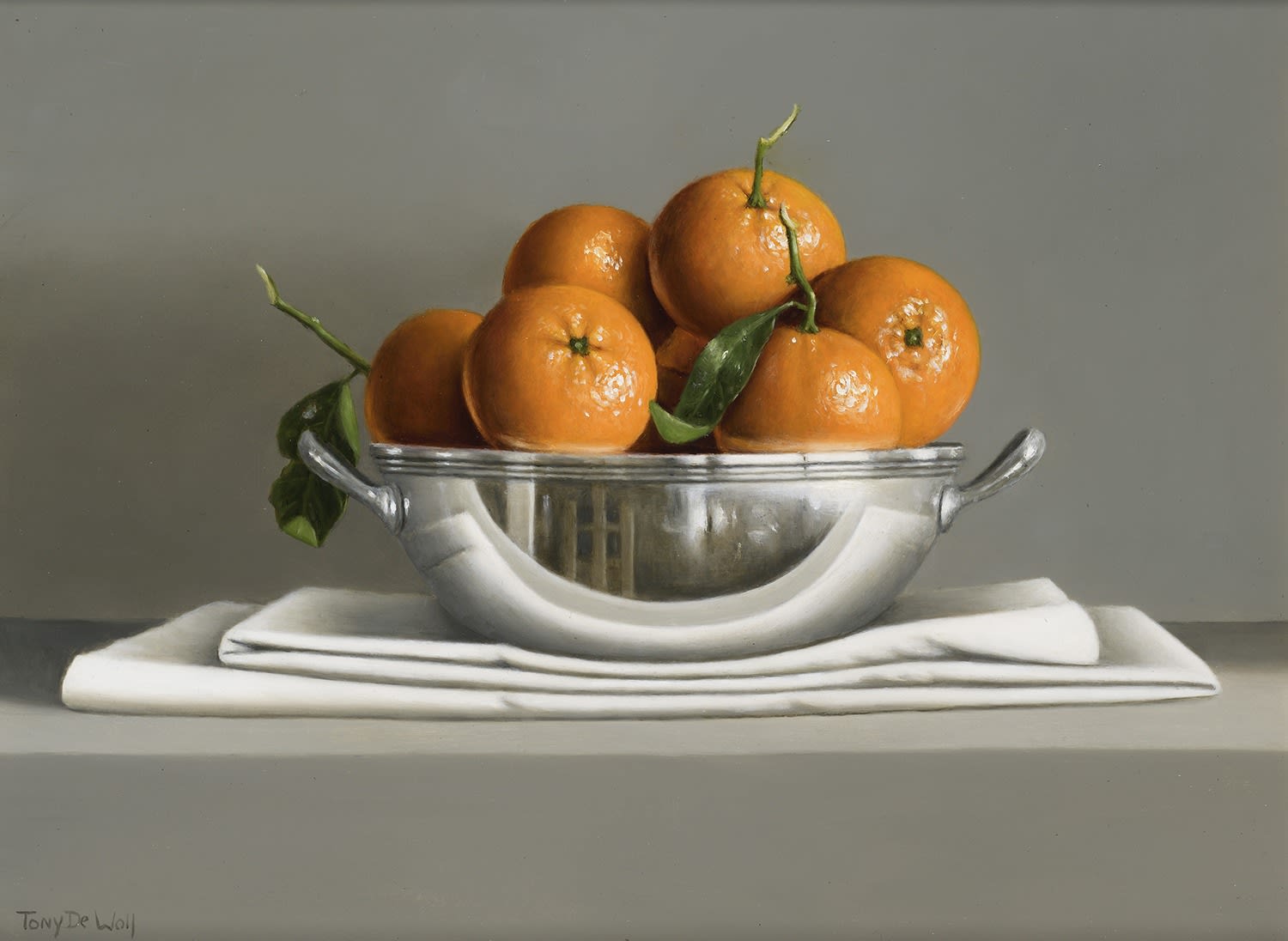Tony de Wolf, Mandarins in a Silver Bowl