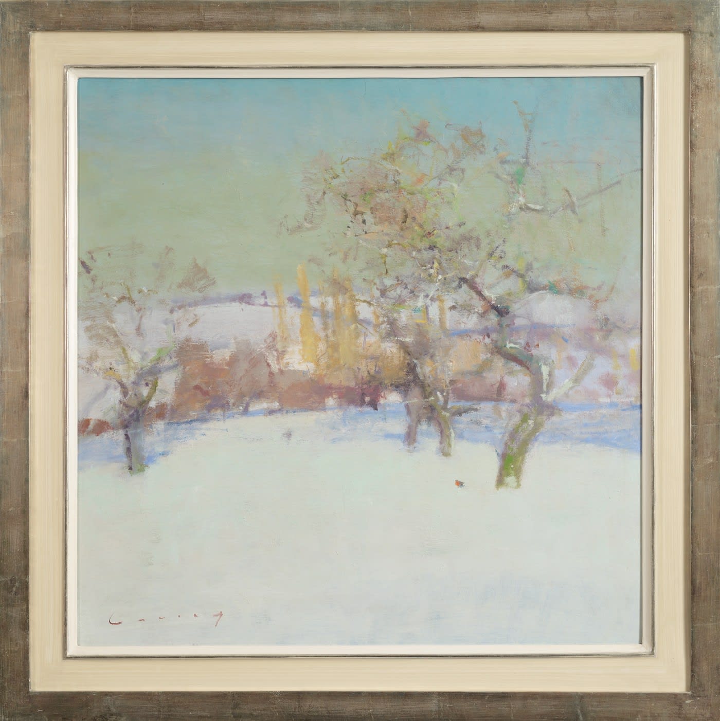 Fred Cuming RA, Winter Landscape with Robin