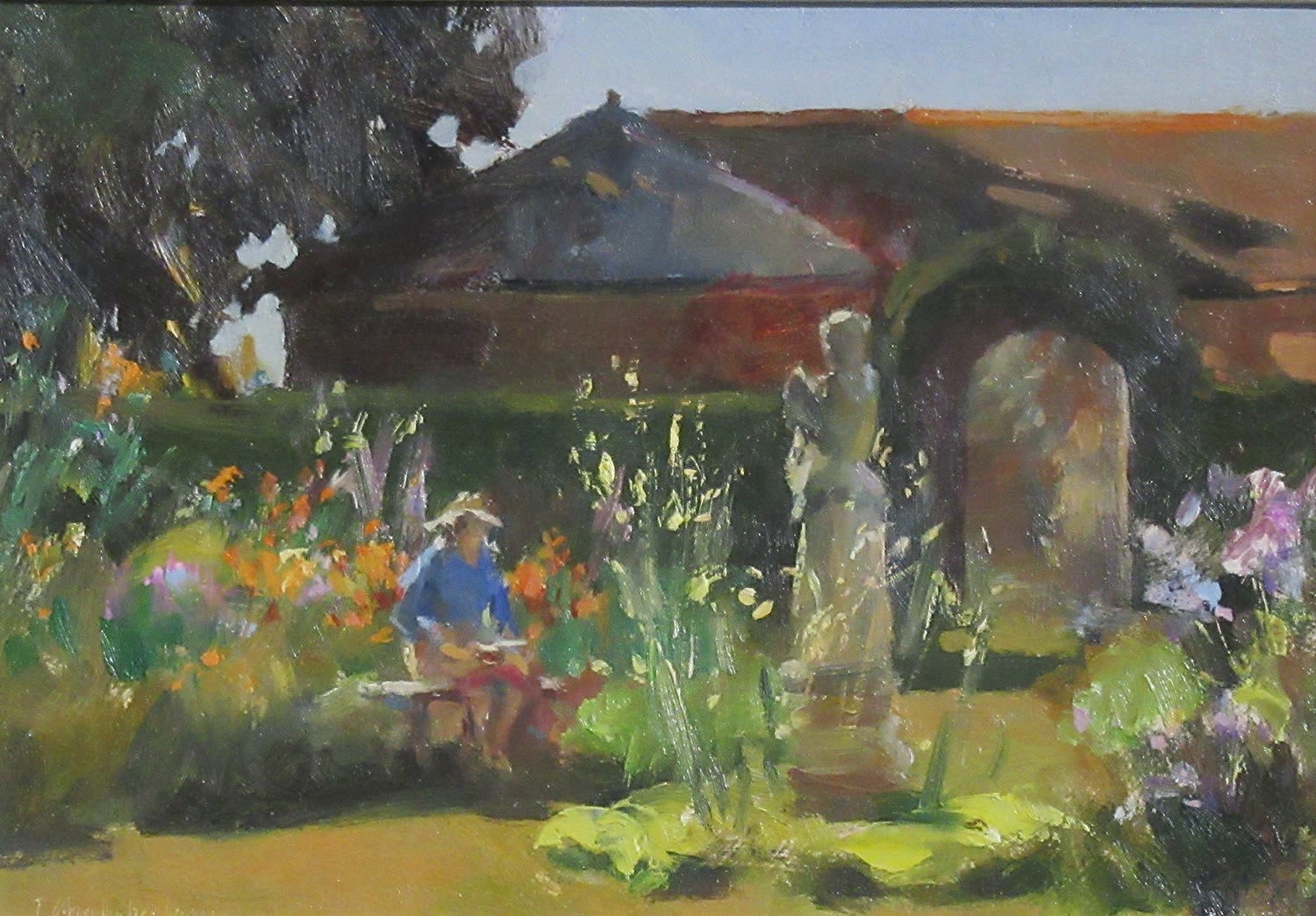 Trevor Chamberlain ROI RSMA, Enjoying The Garden, Helmingham Hall