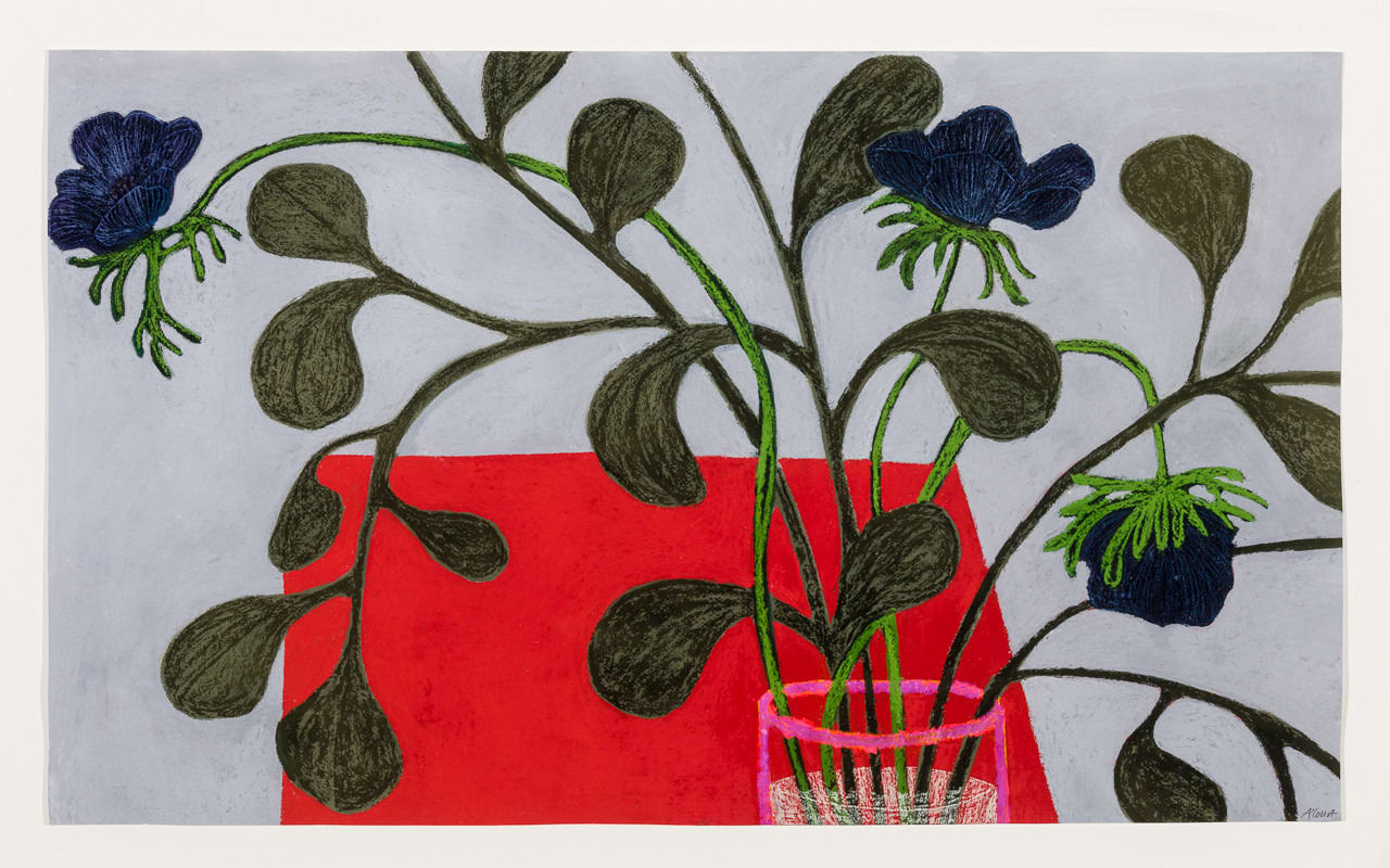 Angela A'Court PS, Eucalyptus and Anemones