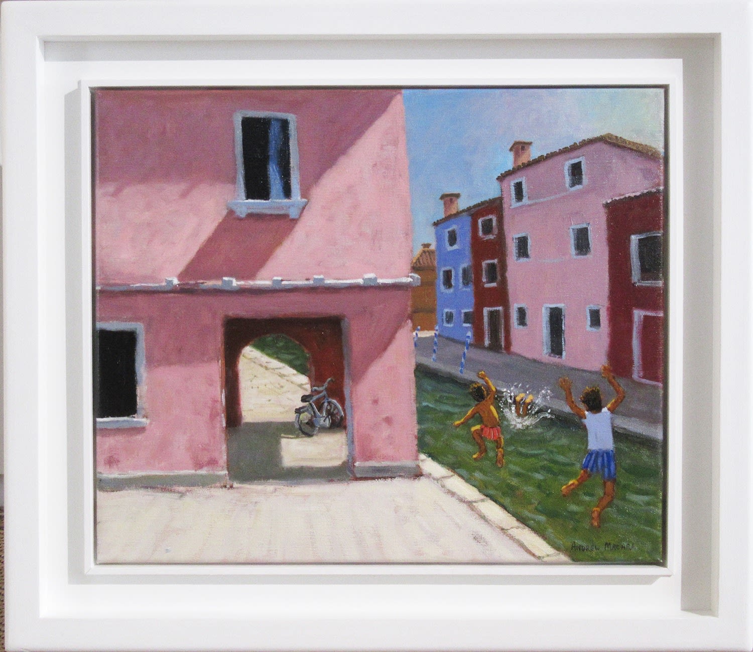 Andrew Macara RBA NEAC, Jumping into the Canal, Burano