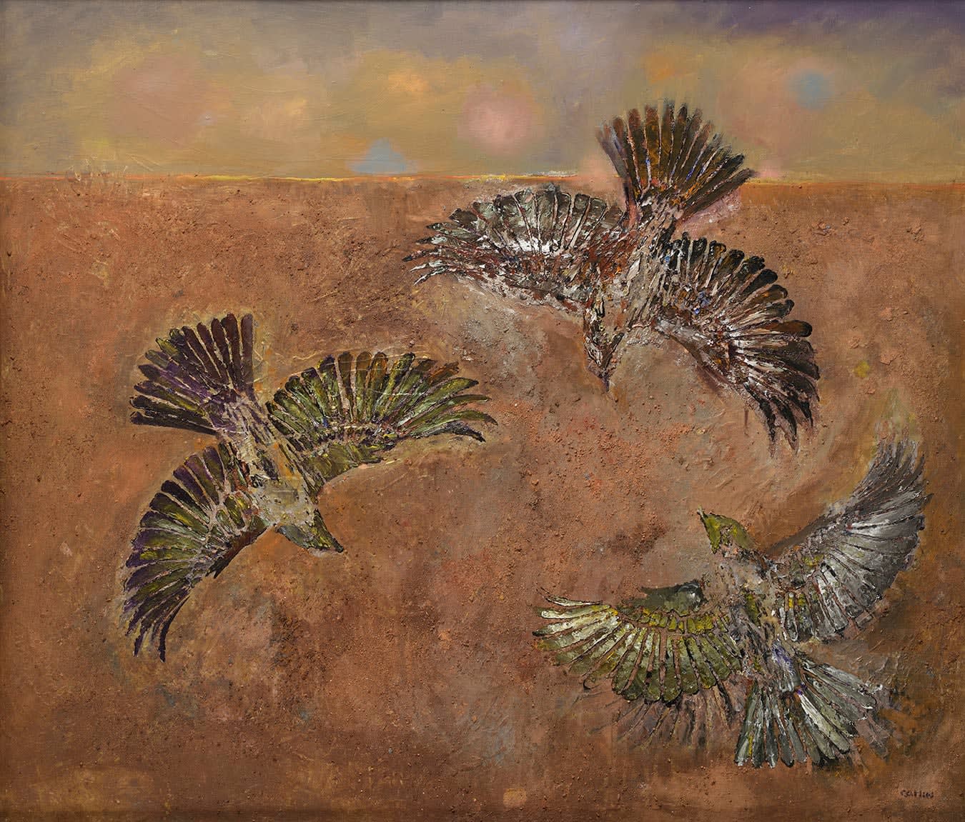 Gail Catlin, Birds in Flight Orange