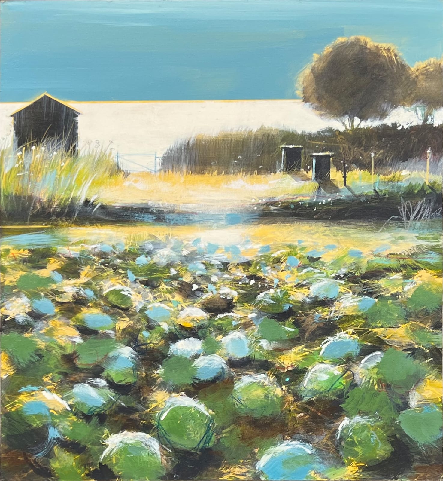 Alasdair Lindsay, Garden with Beehives, Cornish Coast