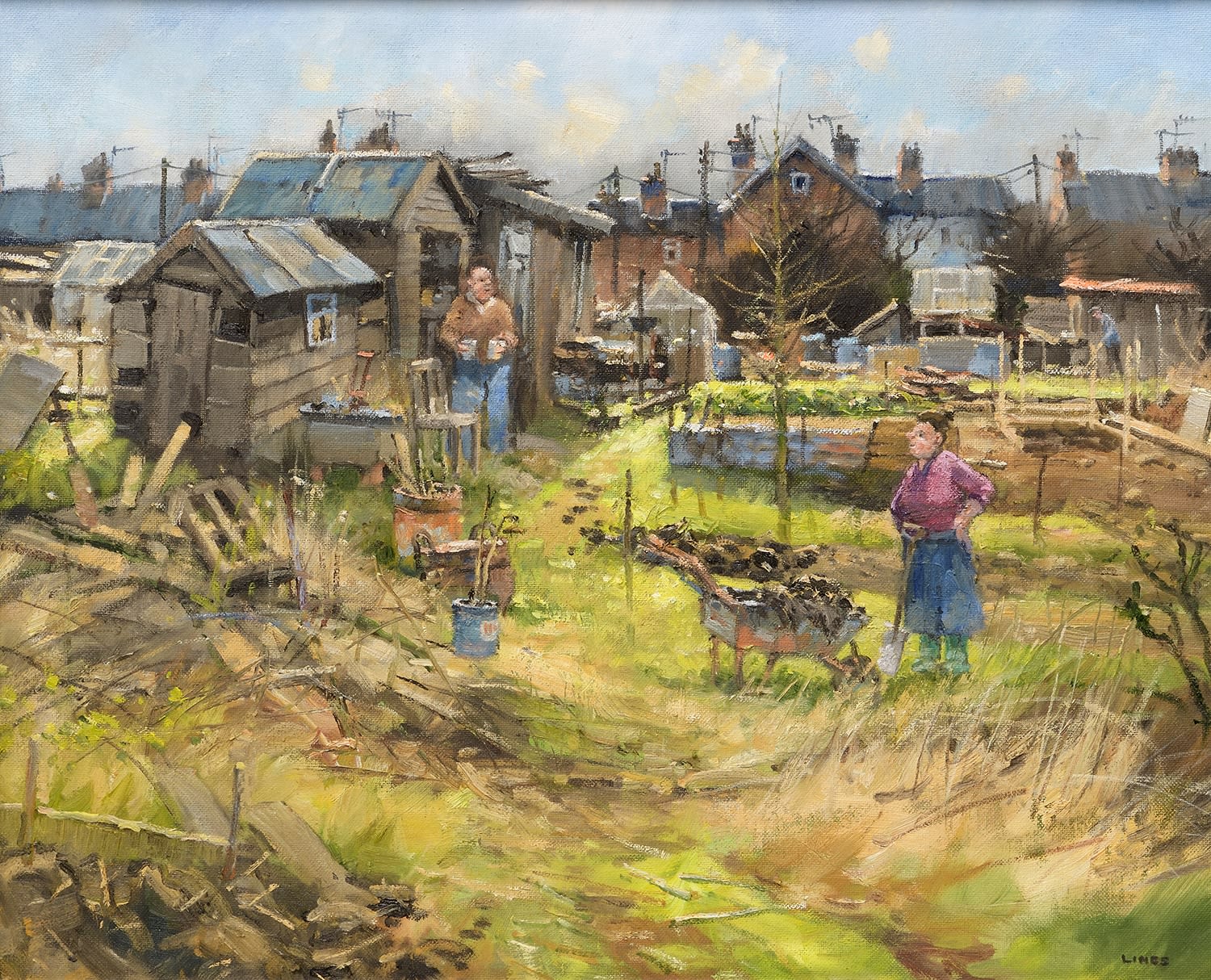 John Lines RBSA RSMA KAS, Muck Spreading Tea Break