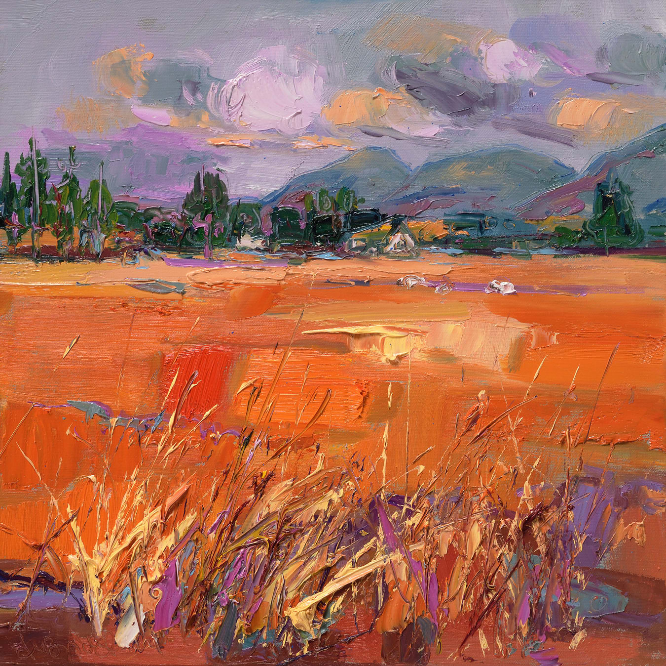 Judith Bridgland, Sheep in Autumn Fields, Dumgoyne