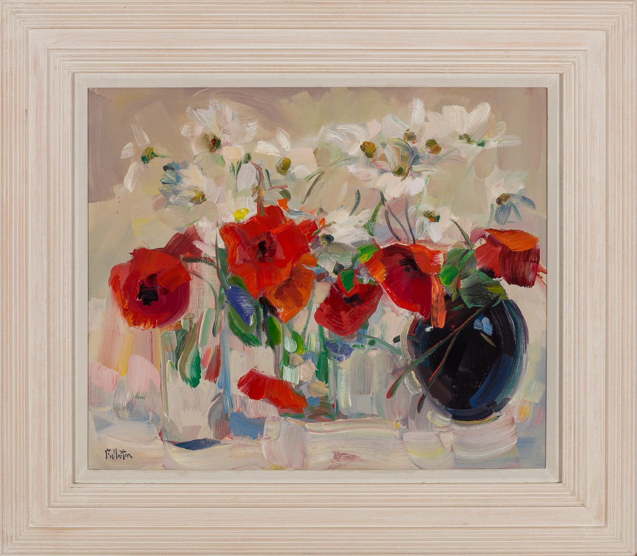 James Fullarton, Poppies with Black Vase