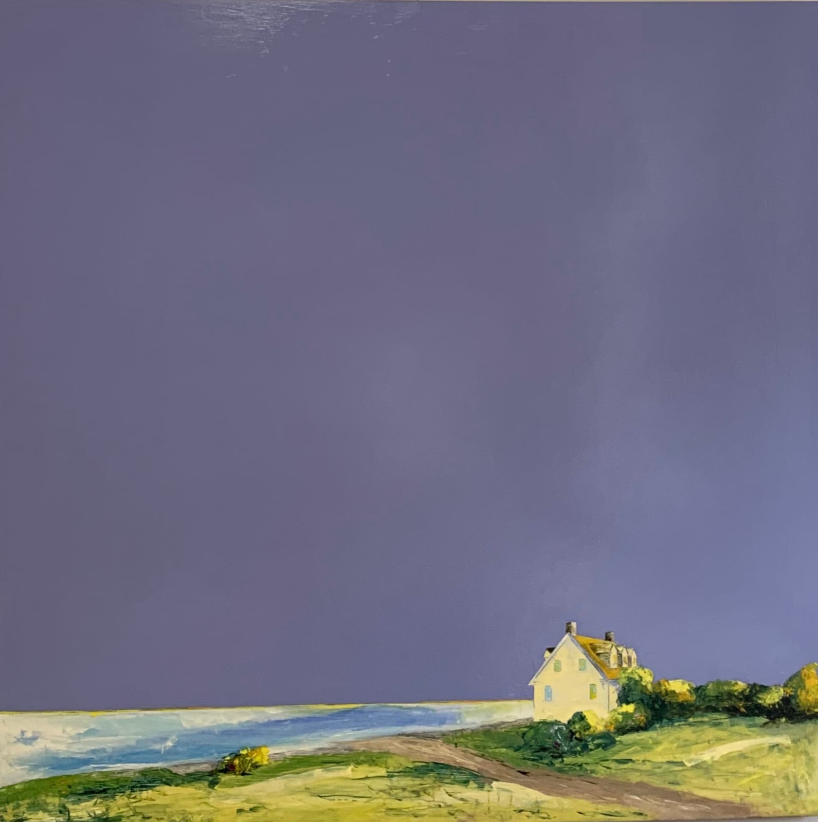 Janis Sanders, Roses at the Bay, 36x36, 2023