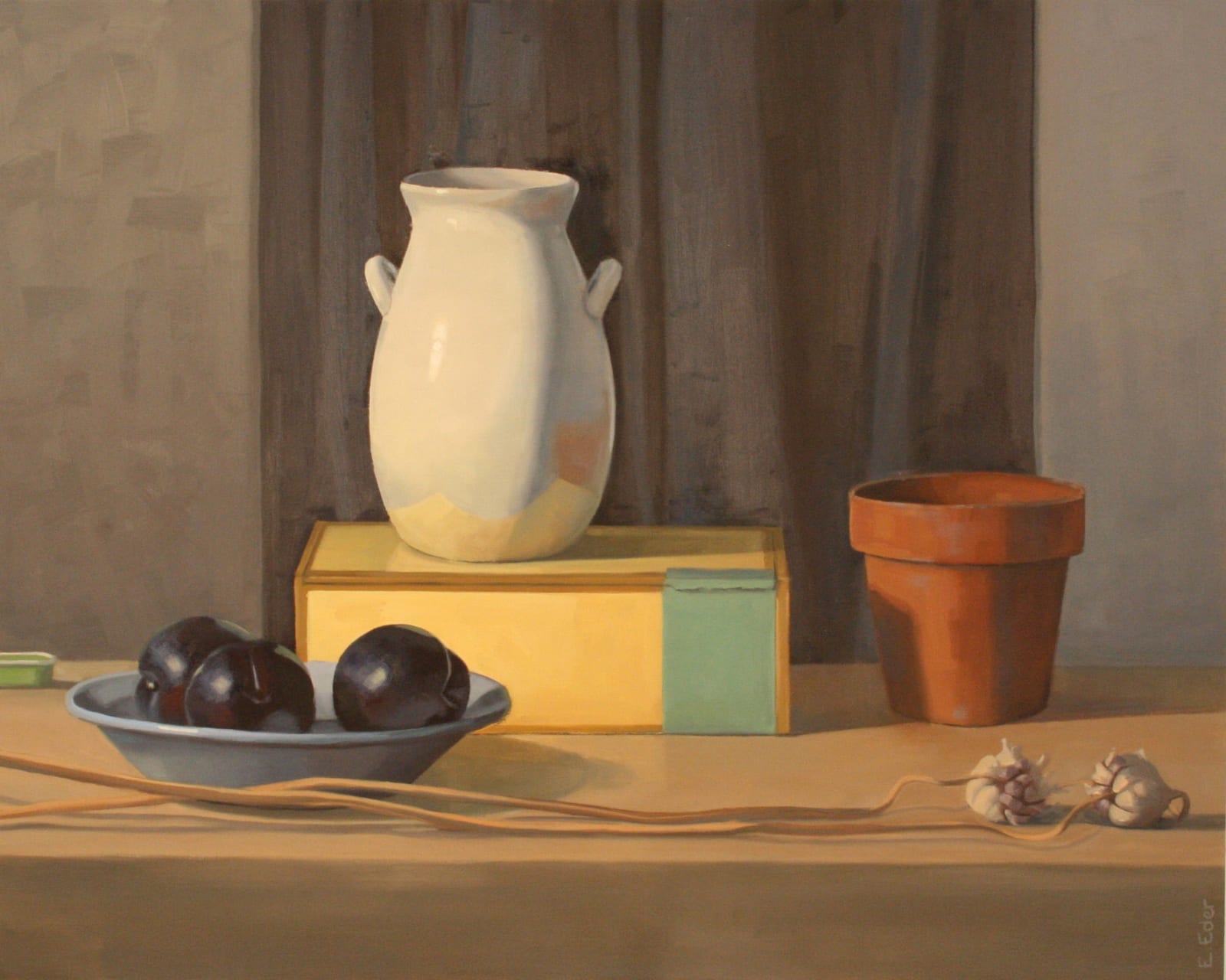 Eileen Eder, Still Life with Yellow Box, 17x21