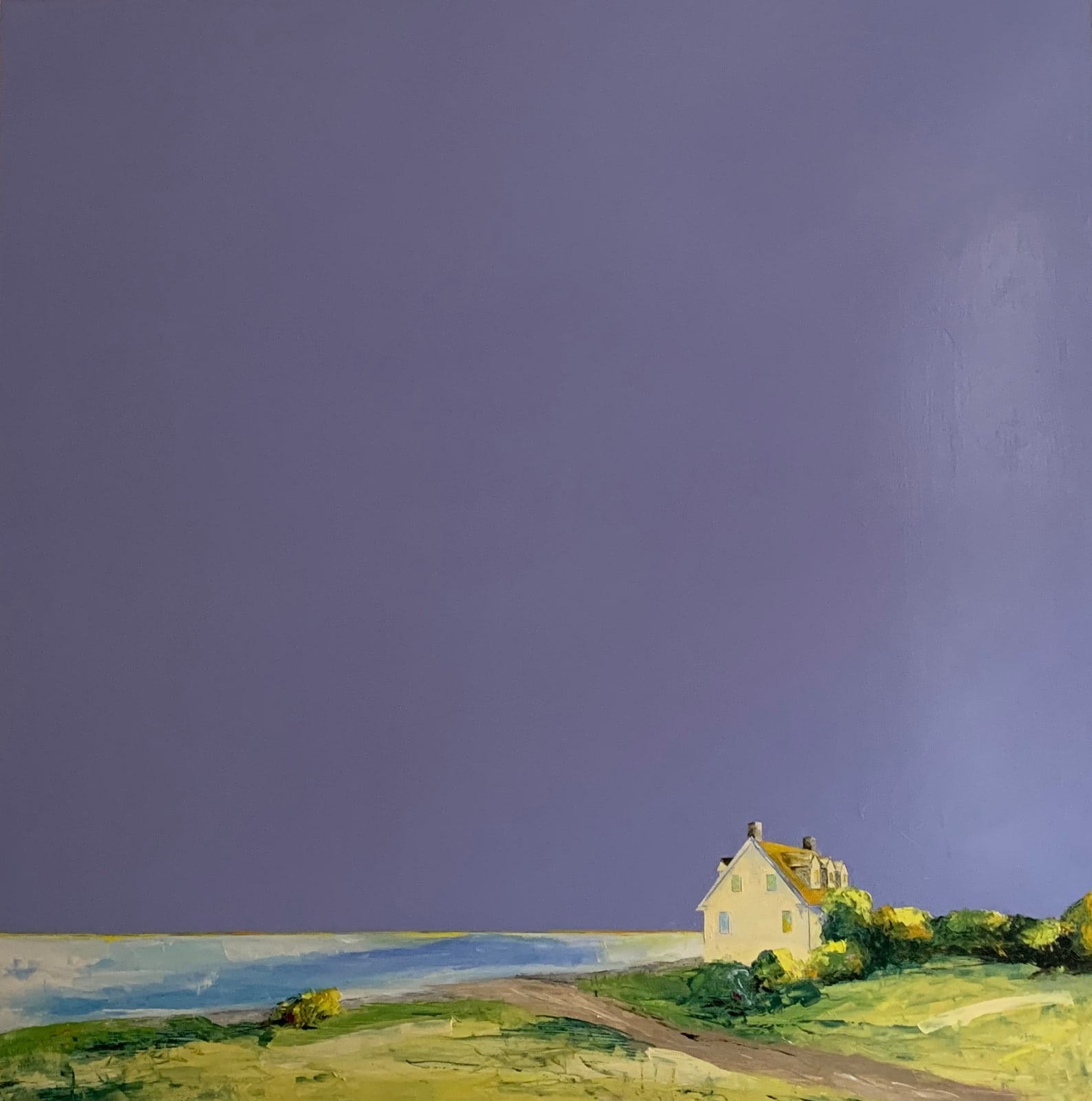 Janis Sanders, Roses at the Bay, 36x36, 2023