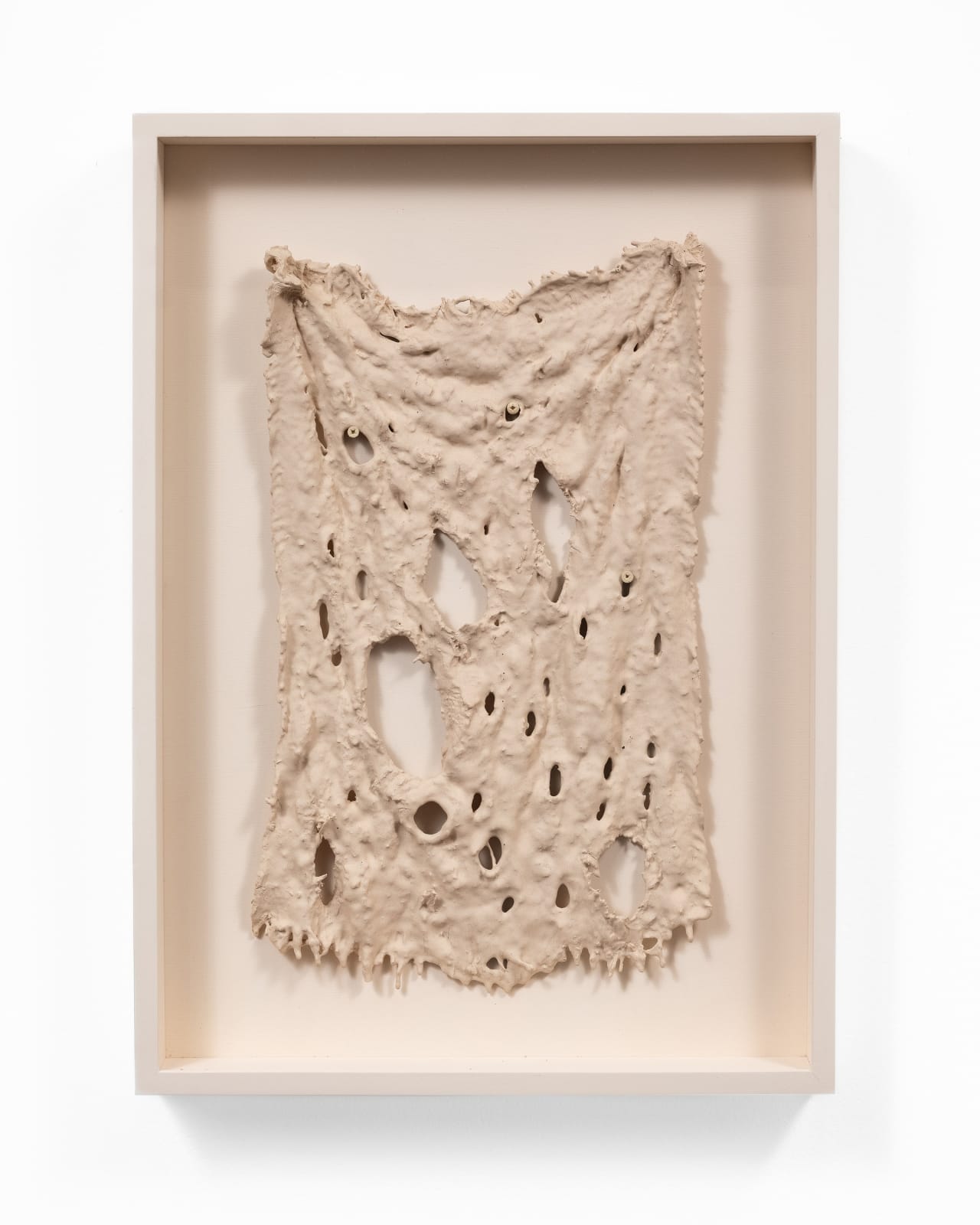 Mire Lee, Untitled (flat burlap piece with many holes) #1, 2023