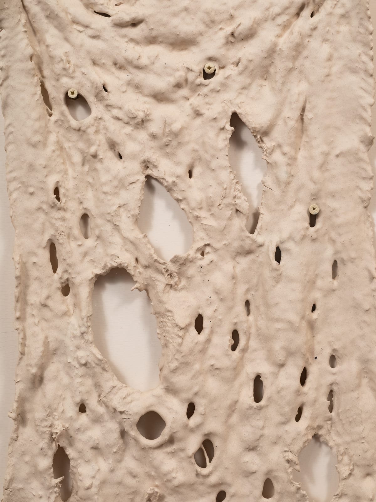 Mire Lee, Untitled (flat burlap piece with many holes) #1, 2023