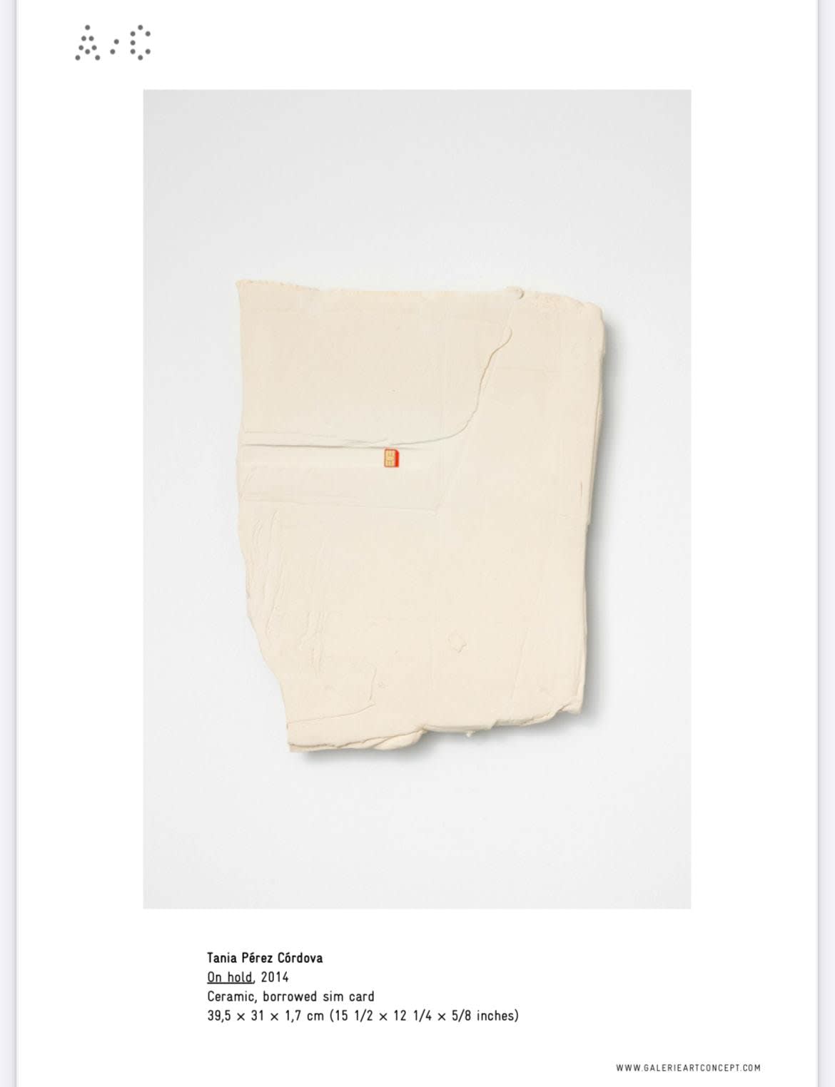 Tania Pérez Córdova, On hold, 2014