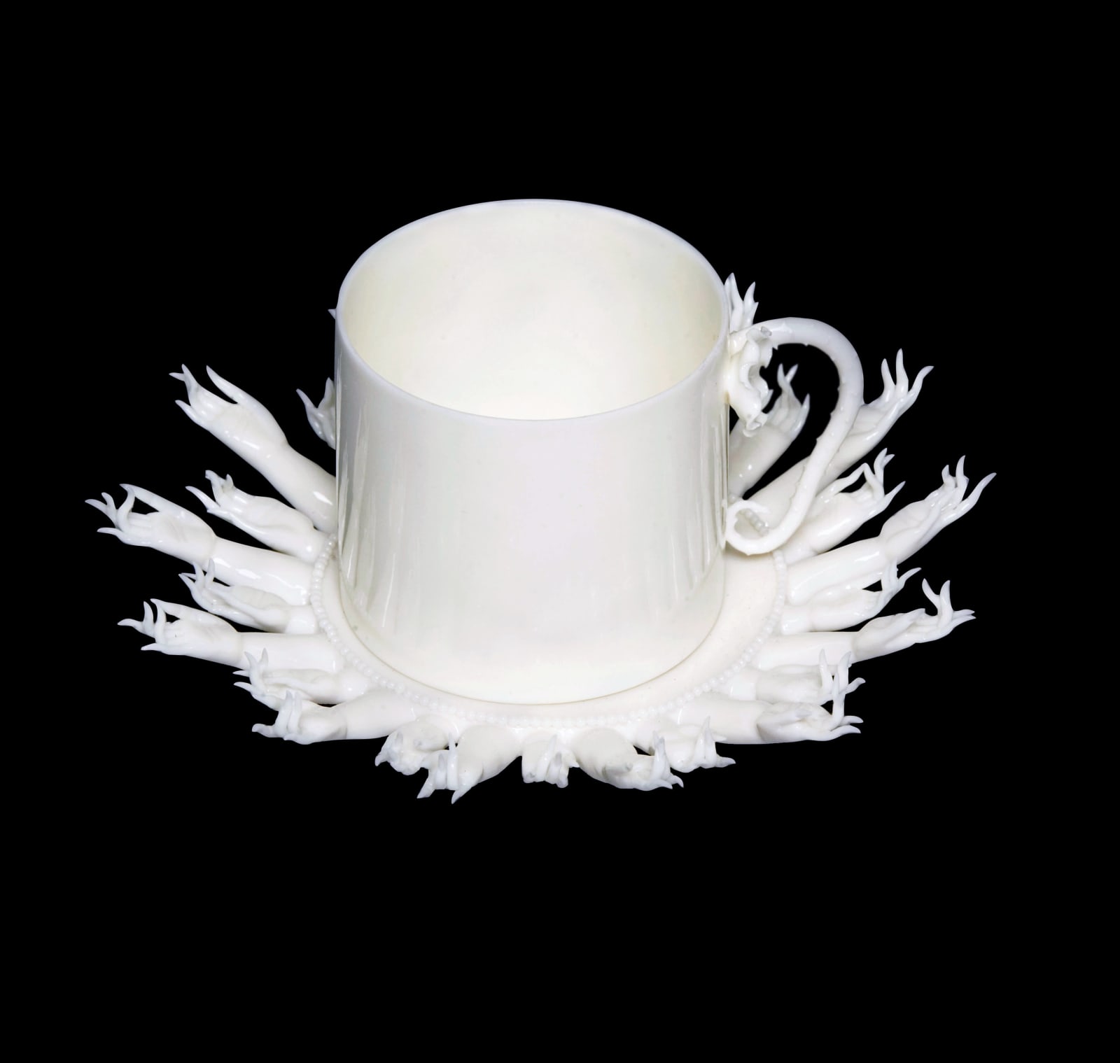 Peter Ting, Buddha Hands Cup and Saucer Single Row, 2020