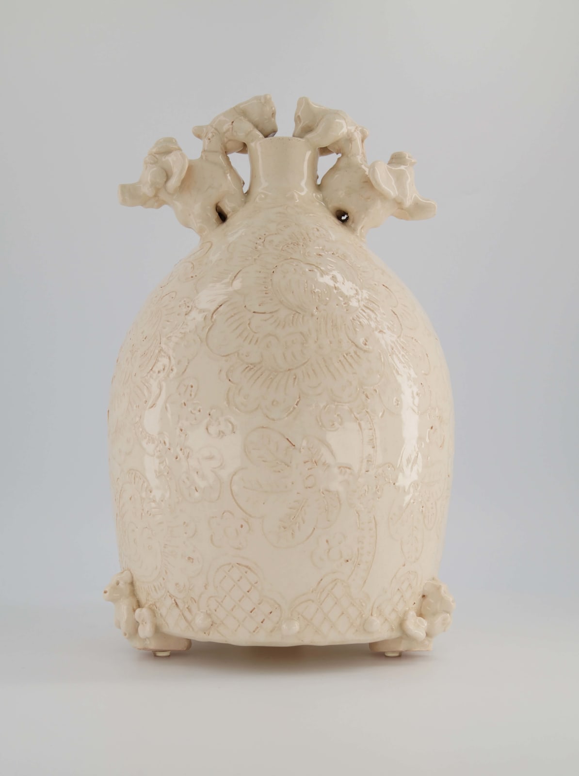 Jeffry Mitchell, White Bottle with Peony, 2019