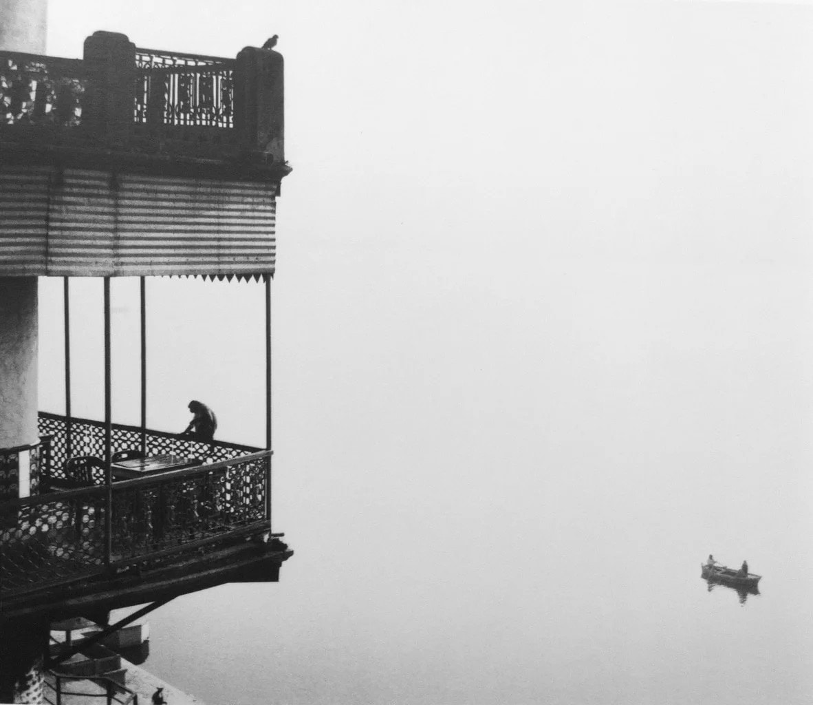 Pentti Sammallahti, Untitled (Monkey on Balcony, Two Men on Boat), 1999