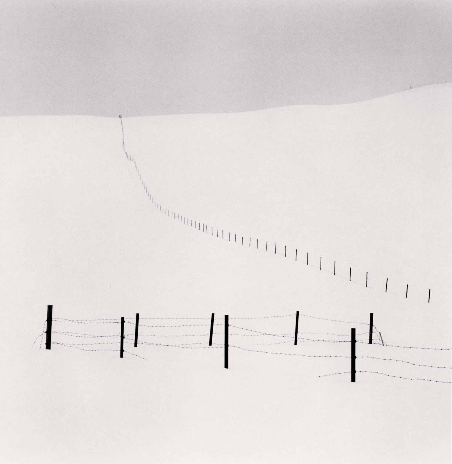 Michael Kenna, Hillside Fence, Study 8, Teshikaga, Hokkaido, Japan, 2007