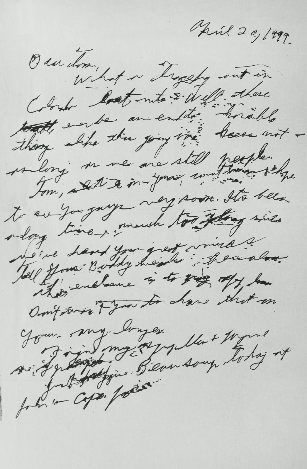 Letter, Columbine, 2017