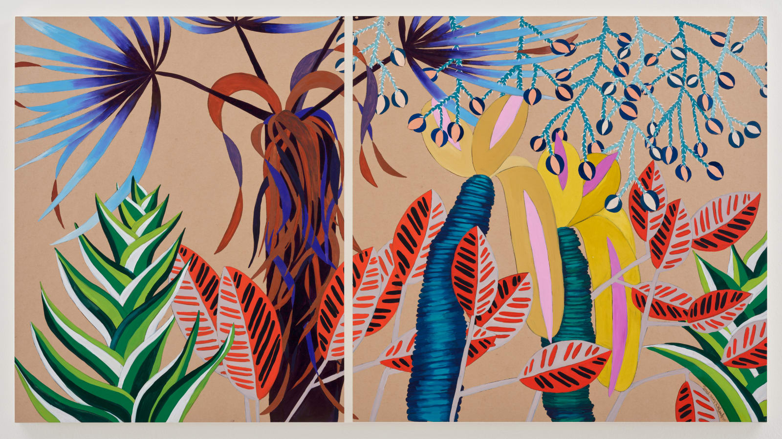 Sydney Albertini, Blue Palms & Red Leaves, 2023